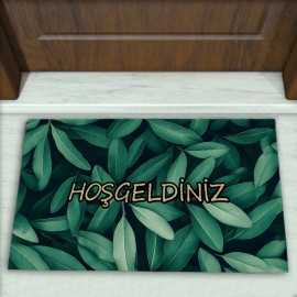 Yaprak Desenli Dekoratif Kapı Önü Paspası No: 1995