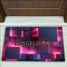 Geometrik Desenli Dekoratif Kapı Önü Paspası No: 2001