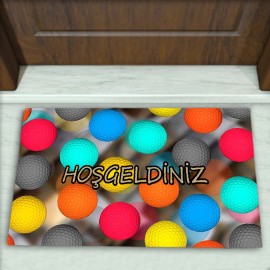 Geometrik Desenli Dekoratif Kapı Önü Paspası No: 2007