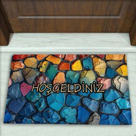 Taş Desenli Dekoratif Kapı Önü Paspası No: 2011