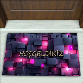Geometrik Desenli Dekoratif Kapı Önü Paspası No: 2012