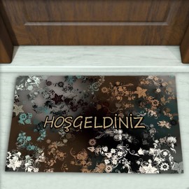 Çiçek Desenli Dekoratif Kapı Önü Paspası No: 2019