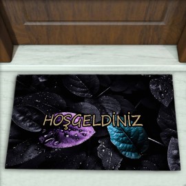 Yaprak Desenli Dekoratif Kapı Önü Paspası No: 2046