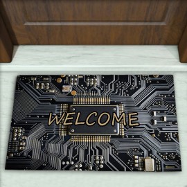 Elektronik Desenli Dekoratif Kapı Önü Paspası No: 2047
