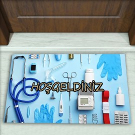 Tıp Desenli Dekoratif Kapı Önü Paspası No: 2055