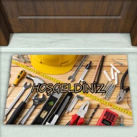 Tamirci Desenli Dekoratif Kapı Önü Paspası No: 2059
