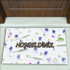 Çiçek Desenli Dekoratif Kapı Önü Paspası No: 2066