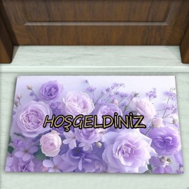 Çiçek Desenli Dekoratif Kapı Önü Paspası No: 2081