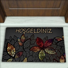 Çiçek Desenli Dekoratif Kapı Önü Paspası No: 2087