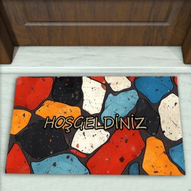 Taş Desenli Dekoratif Kapı Önü Paspası No: 2096