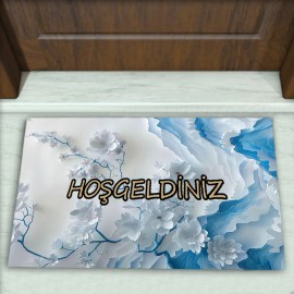 Çiçek Desenli Dekoratif Kapı Önü Paspası No: 2102