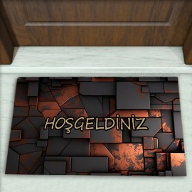 Geometrik Desenli Dekoratif Kapı Önü Paspası No: 2105