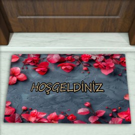 Çiçek Desenli Dekoratif Kapı Önü Paspası No: 2120