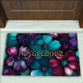 Çiçek Desenli Dekoratif Kapı Önü Paspası No: 2127