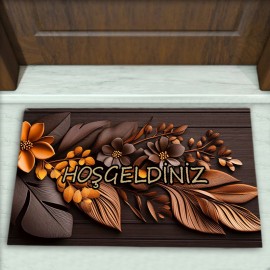 Çiçek Desenli Dekoratif Kapı Önü Paspası No: 2131