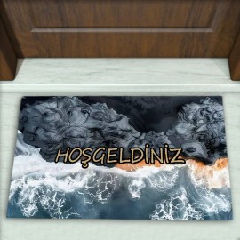 Modern Desenli Dekoratif Kapı Önü Paspası No: 2136