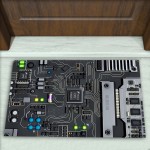 Elektronik Desenli Dekoratif Kapı Önü Paspası No: 2164