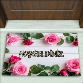 Gül Parke Desenli Dekoratif Kapı Önü Paspası No: 2180