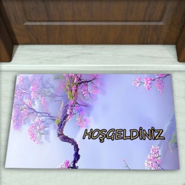 Çiçek Desenli Dekoratif Kapı Önü Paspası No: 2207