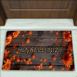 Çiçek Desenli Dekoratif Kapı Önü Paspası No: 2208