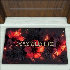 Çiçek Desenli Dekoratif Kapı Önü Paspası No: 2241