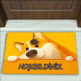 Köpek Desenli Dekoratif Kapı Önü Paspası No: 2254