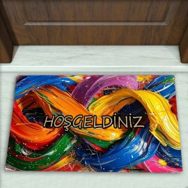 Modern Desenli Dekoratif Kapı Önü Paspası No: 2259