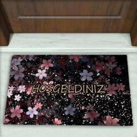 Çiçek Desenli Dekoratif Kapı Önü Paspası No: 2266