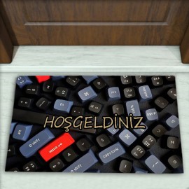 Klavye Desenli Dekoratif Kapı Önü Paspası No: 2267