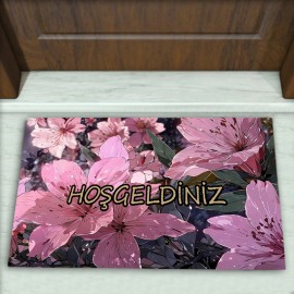 Çiçek Desenli Dekoratif Kapı Önü Paspası No: 2271