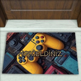 Joistik Desenli Dekoratif Kapı Önü Paspası No: 2274