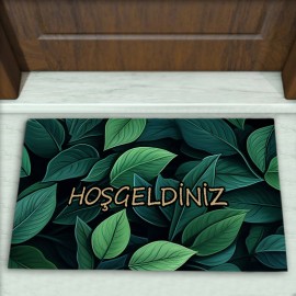 Yaprak Desenli Dekoratif Kapı Önü Paspası No: 2277