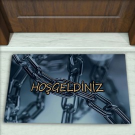 Zincir Desenli Dekoratif Kapı Önü Paspası No: 2287