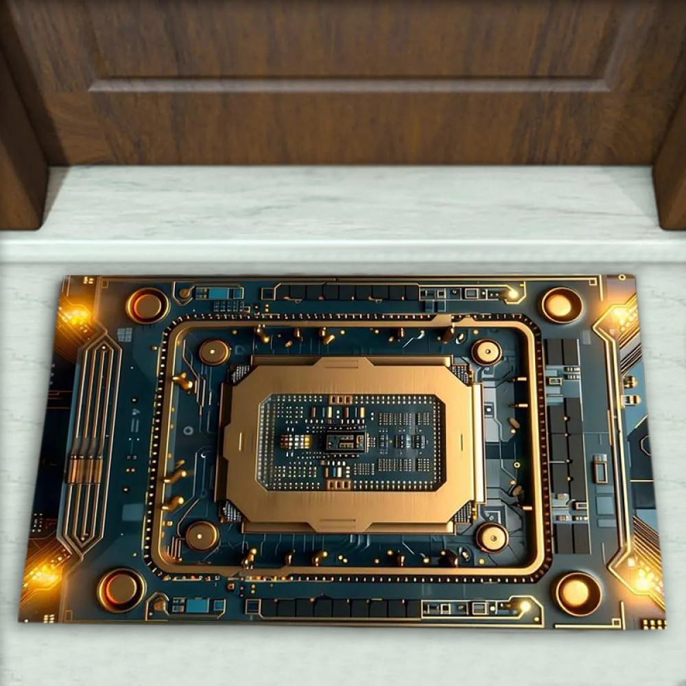 Elektronik Desenli Dekoratif Kapı Önü Paspası No: 2292