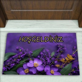 Çiçek Desenli Dekoratif Kapı Önü Paspası No: 2304