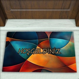 Geometrik Desenli Dekoratif Kapı Önü Paspası No: 2305