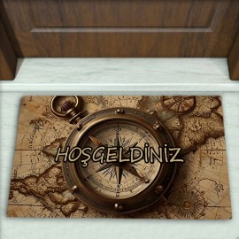 Pusula Desenli Dekoratif Kapı Önü Paspası No: 2307