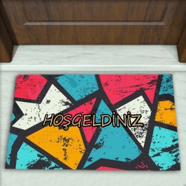 Geometrik Desenli Dekoratif Kapı Önü Paspası No: 2312