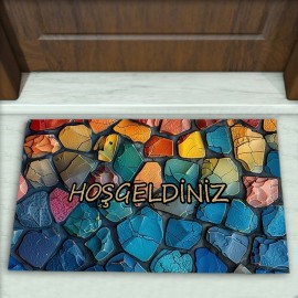 Taş Desenli Dekoratif Kapı Önü Paspası No: 2315