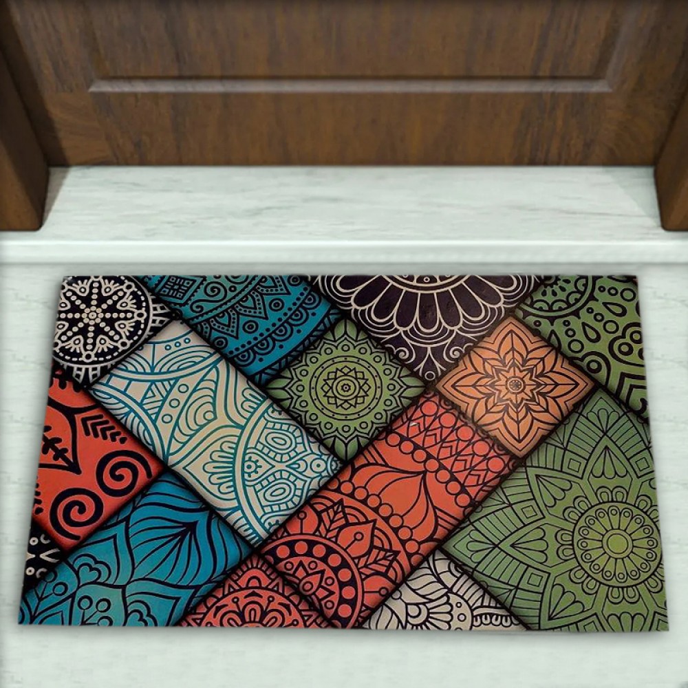 Geometrik Desenli Dekoratif Kapı Önü Paspası No: 2325