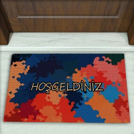 Geometrik Desenli Dekoratif Kapı Önü Paspası No: 2327