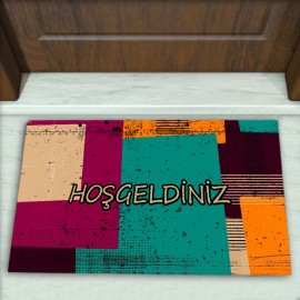 Geometrik Desenli Dekoratif Kapı Önü Paspası No: 2328