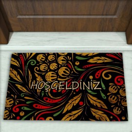Çiçek Desenli Dekoratif Kapı Önü Paspası No: 2340