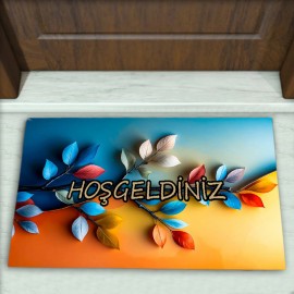 Çiçek Desenli Dekoratif Kapı Önü Paspası No: 2359