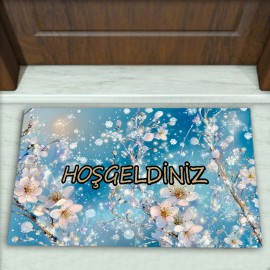 Çiçek Desenli Dekoratif Kapı Önü Paspası No: 2360