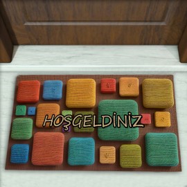 Geometrik Desenli Dekoratif Kapı Önü Paspası No: 2368