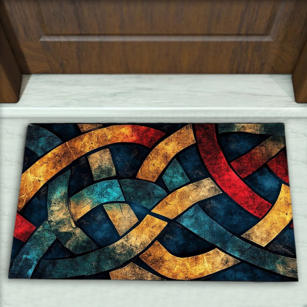 Geometrik Desenli Dekoratif Kapı Önü Paspası No: 2384