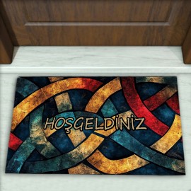 Geometrik Desenli Dekoratif Kapı Önü Paspası No: 2384
