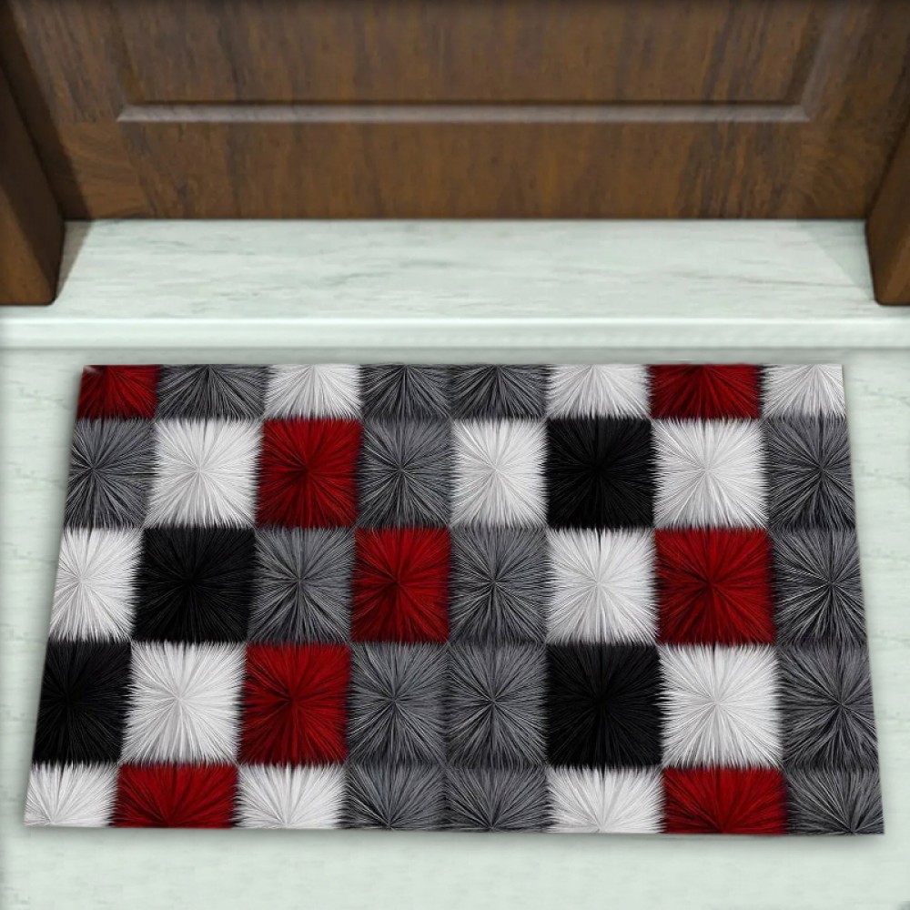 Geometrik Desenli Dekoratif Kapı Önü Paspası No: 2415
