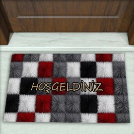 Geometrik Desenli Dekoratif Kapı Önü Paspası No: 2415